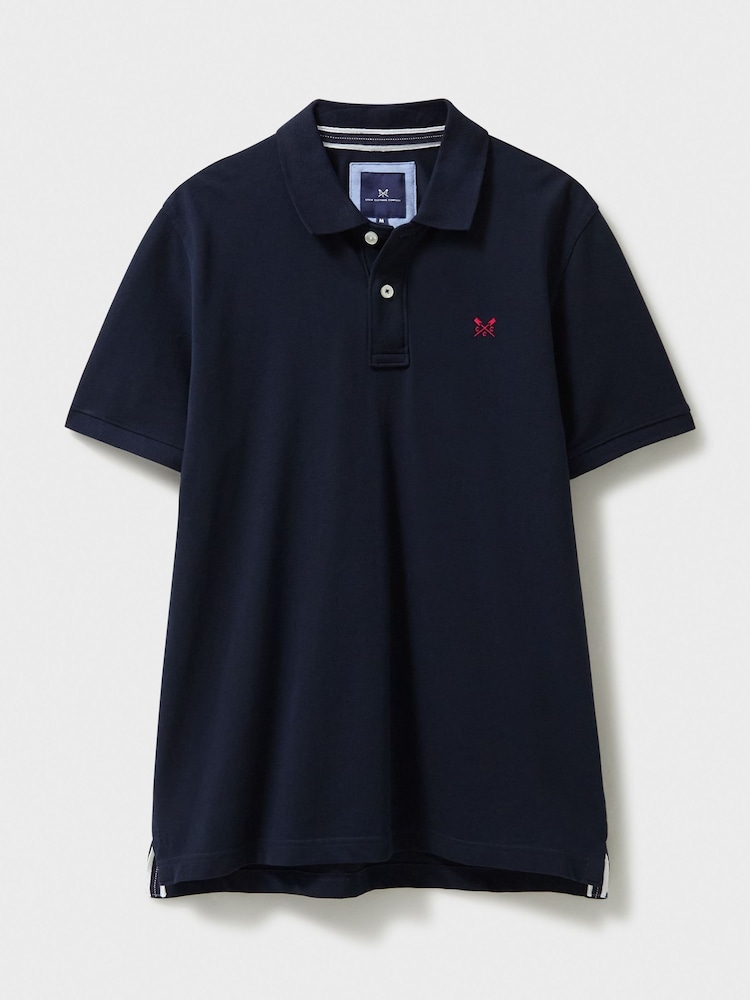 Crew Clothing Blue 100% Cotton Pique Polo Shirt - Image 5 of 5
