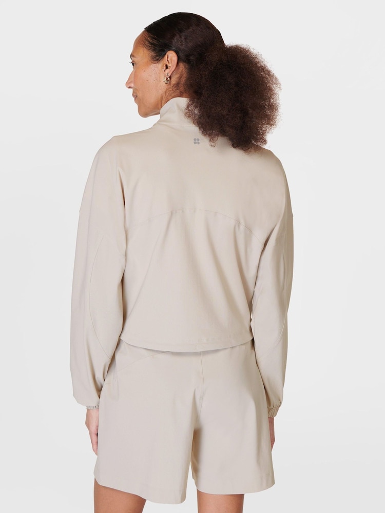 Sweaty Betty Mineral Beige Explorer Half Zip Midlayer Top - Image 2 of 8