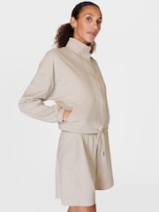Sweaty Betty Mineral Beige Explorer Half Zip Midlayer Top - Image 4 of 8