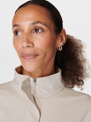 Sweaty Betty Mineral Beige Explorer Half Zip Midlayer Top - Image 5 of 8