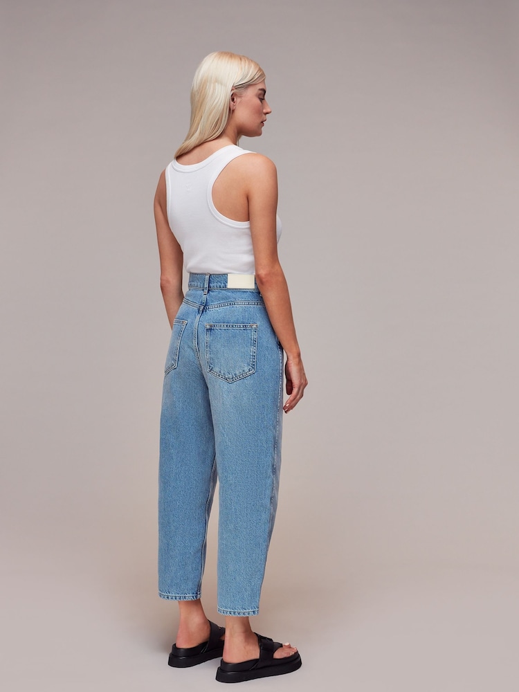 Whistles Light Wash Petite Petite Authentic Barrel Leg 100% Cotton Jeans - Image 2 of 5