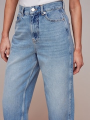 Whistles Light Wash Petite Petite Authentic Barrel Leg 100% Cotton Jeans - Image 4 of 5