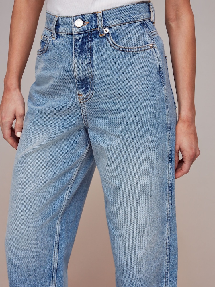 Lekko sprane - Whistles Petite Authentic Barrel Leg 100% Cotton Jeans - Image 4 of 5