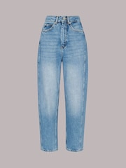 Whistles Light Wash Petite Petite Authentic Barrel Leg 100% Cotton Jeans - Image 5 of 5