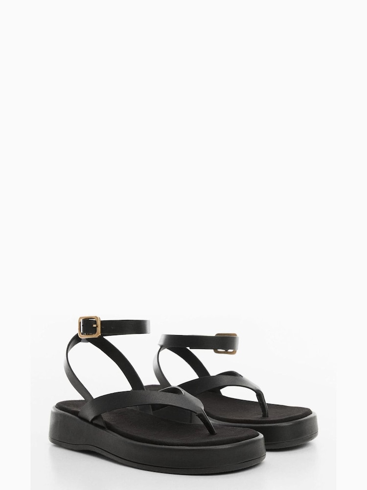 Mango Black Platform Strap Sandals - Image 2 of 4