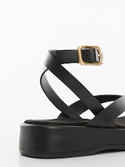 Mango Black Platform Strap Sandals - Image 3 of 4