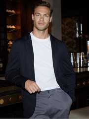 Threadbare Black Luxe Jersey Single Breasted Blazer - Image 1 of 4