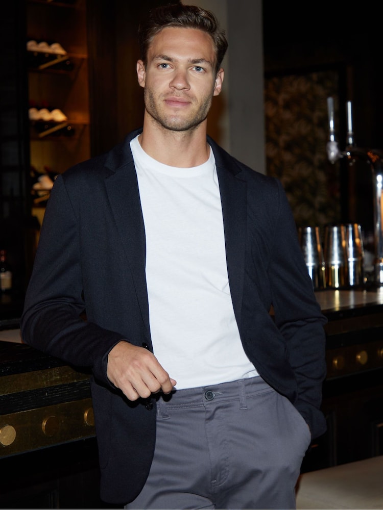 Threadbare Black Luxe Jersey Single Breasted Blazer - Image 1 of 4