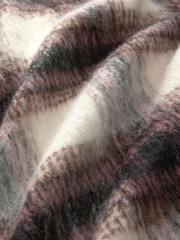 Burgundy Red/Ecru Cream Check Long Sleeve Shacket - Image 7 of 7