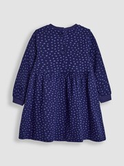 JoJo Maman Bébé Navy Blue Dino Appliqué Sweat Dress - Image 2 of 3