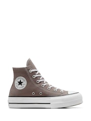 Converse Brown Chuck Taylor All Star Lift High Top Trainers - Image 1 of 7
