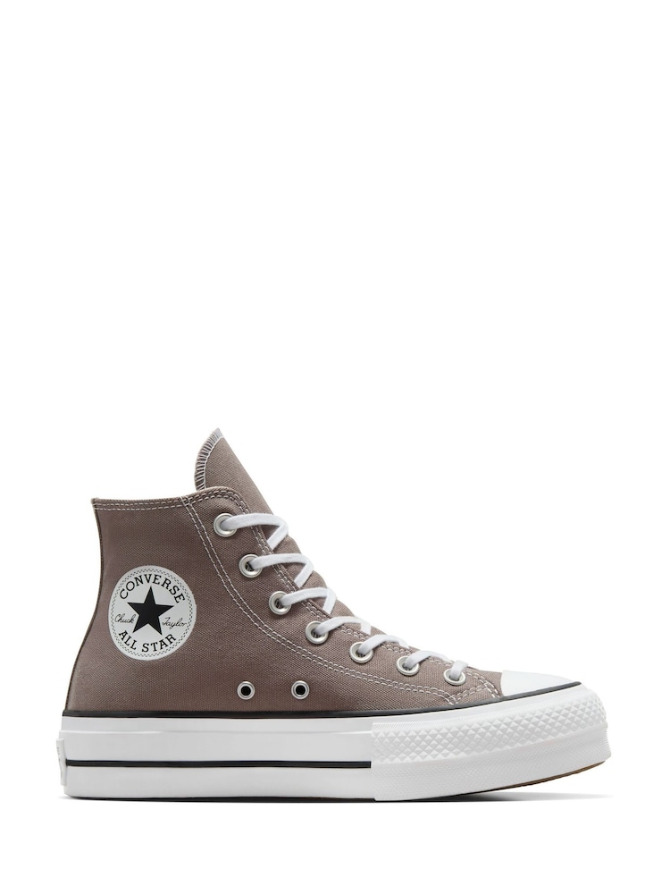 Converse Brown Chuck Taylor All Star Lift High Top Trainers - Image 1 of 7