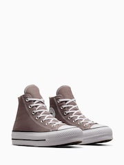 Converse Brown Chuck Taylor All Star Lift High Top Trainers - Image 3 of 7