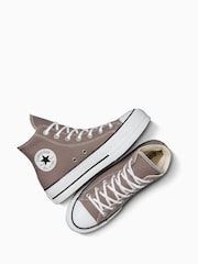 Converse Brown Chuck Taylor All Star Lift High Top Trainers - Image 6 of 7