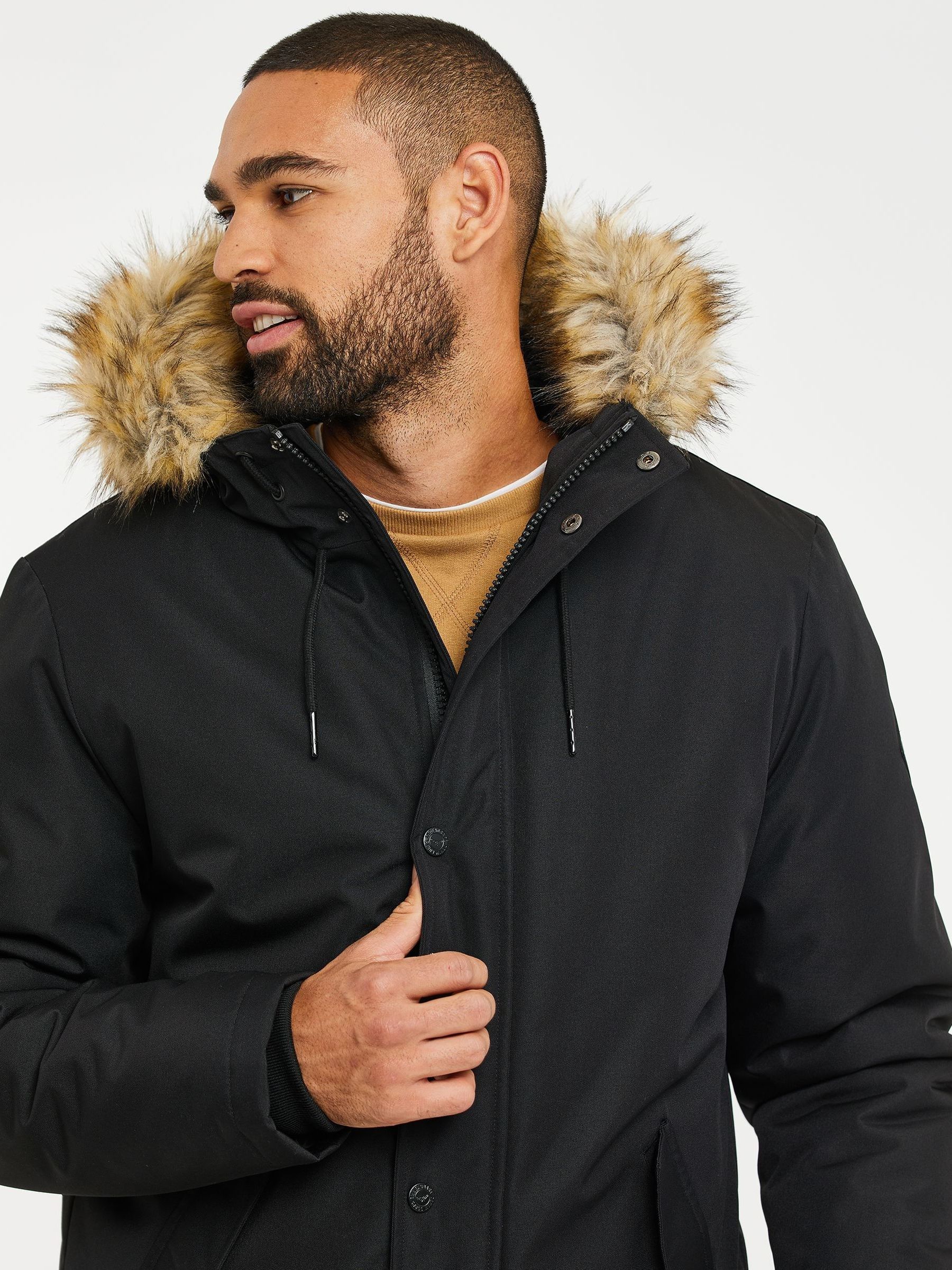 Threadbare hooded parka jacket top
