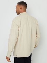 Threadbare Stone Cotton Linen Blend Lightweight Shacket - Image 3 of 3