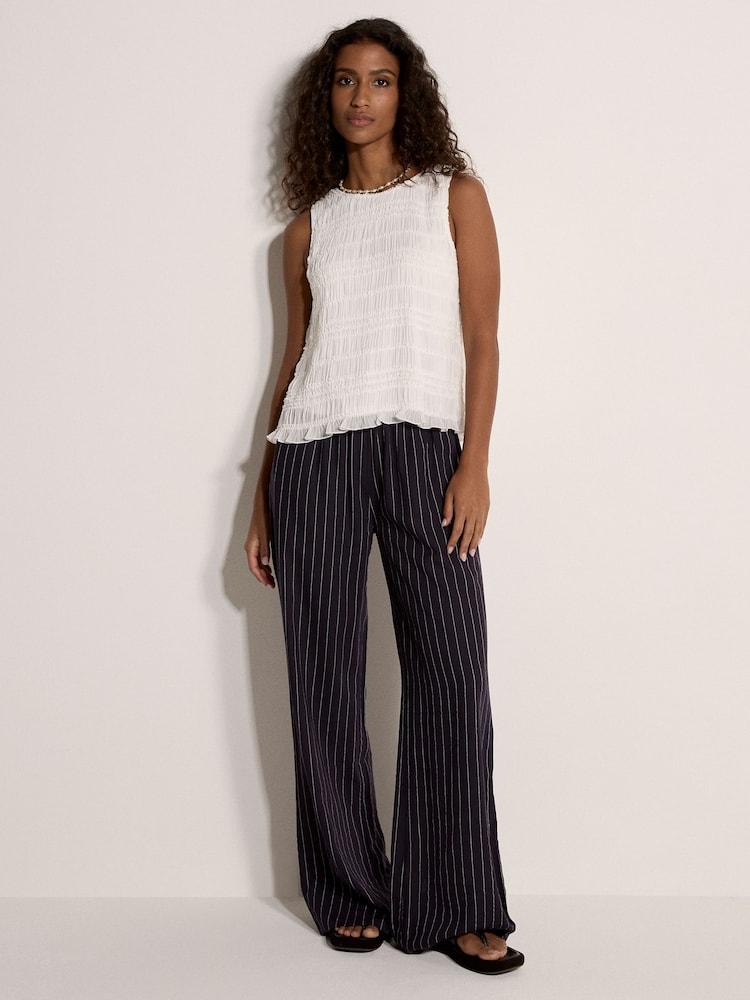 Apricot Cream Crinkle Ruffle Chiffon Top - Image 1 of 5