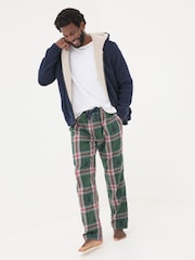 FatFace Green Christmas Tree Check Pyjama Bottoms - Image 3 of 6
