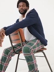 FatFace Green Christmas Tree Check Pyjama Bottoms - Image 4 of 6
