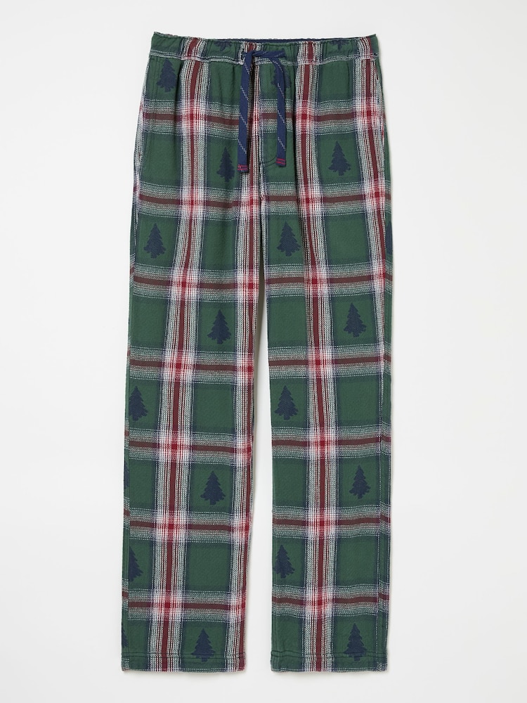 FatFace Green Christmas Tree Check Pyjama Bottoms - Image 6 of 6