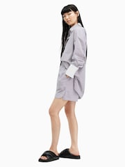 AllSaints Blue Stripe Karina Shorts - Image 5 of 7