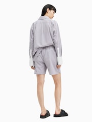 AllSaints Blue Stripe Karina Shorts - Image 6 of 7