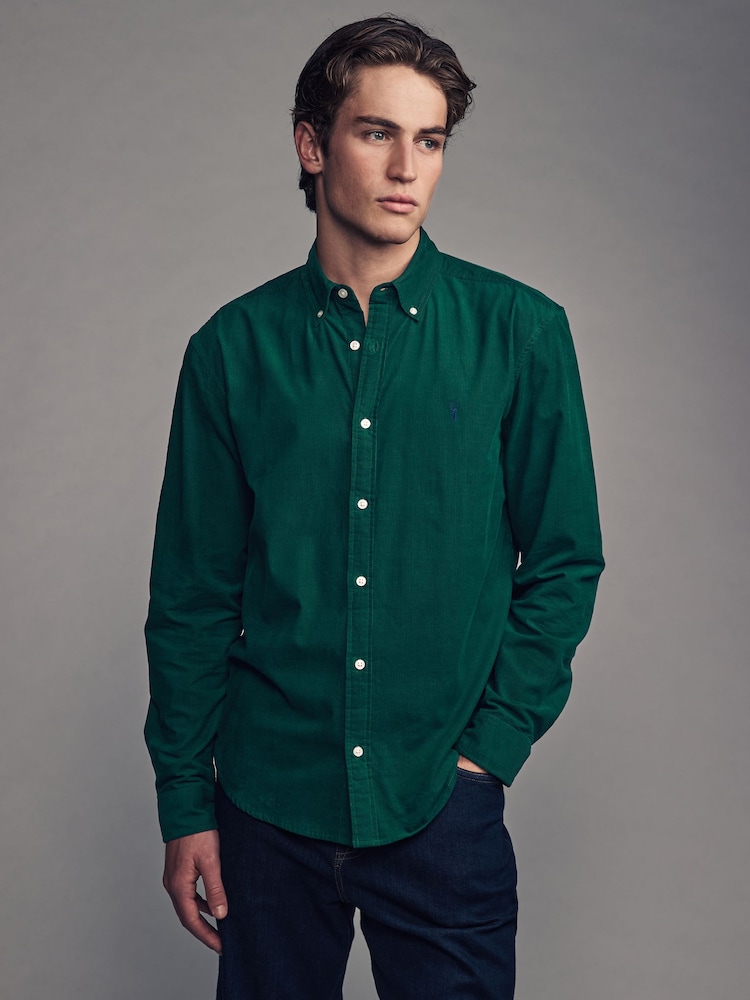 Зеленый - Long Sleeve Cord 100% Cotton Oxford Shirt - Изображение 1 из 7