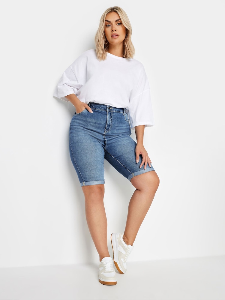 Pantalones cortos de denim básicos de Yours Curve - Imagen 2 de 4 Pantalones cortos de denim básicos de Yours Curve - Imagen 2 de 4