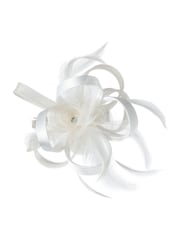 Aela Cream Satin Fascinator - Image 1 of 2