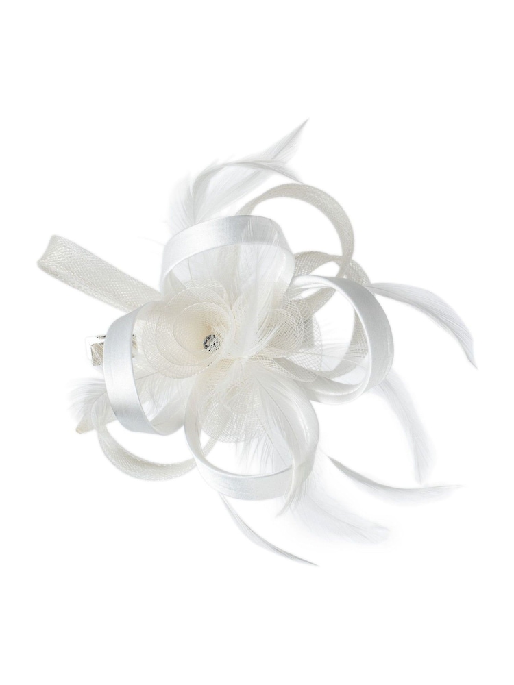 Aela Cream Satin Fascinator - Image 1 of 2