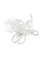 Aela Cream Satin Fascinator - Image 2 of 2