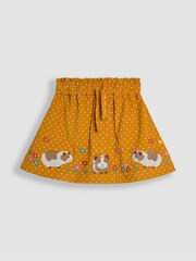 JoJo Maman Bébé Mustard Guinea Pig Applique Cord Skirt - Image 1 of 3