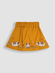 JoJo Maman Bébé Mustard Guinea Pig Applique Cord Skirt - Image 2 of 3