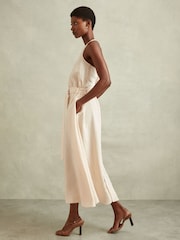 Reiss Cream Tayah Modal Blend Parachute Midi Dress - Image 4 of 6