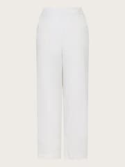 Monsoon White Short Length Parker 100% Linen Trousers - Image 5 of 5