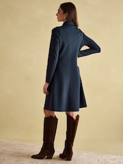 Joules Tallie Navy Long Sleeve Jersey Ponte Dress - Image 2 of 6