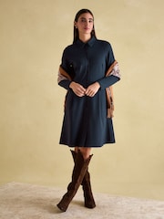 Joules Tallie Navy Long Sleeve Jersey Ponte Dress - Image 3 of 6