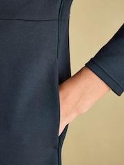Joules Tallie Navy Long Sleeve Jersey Ponte Dress - Image 5 of 6