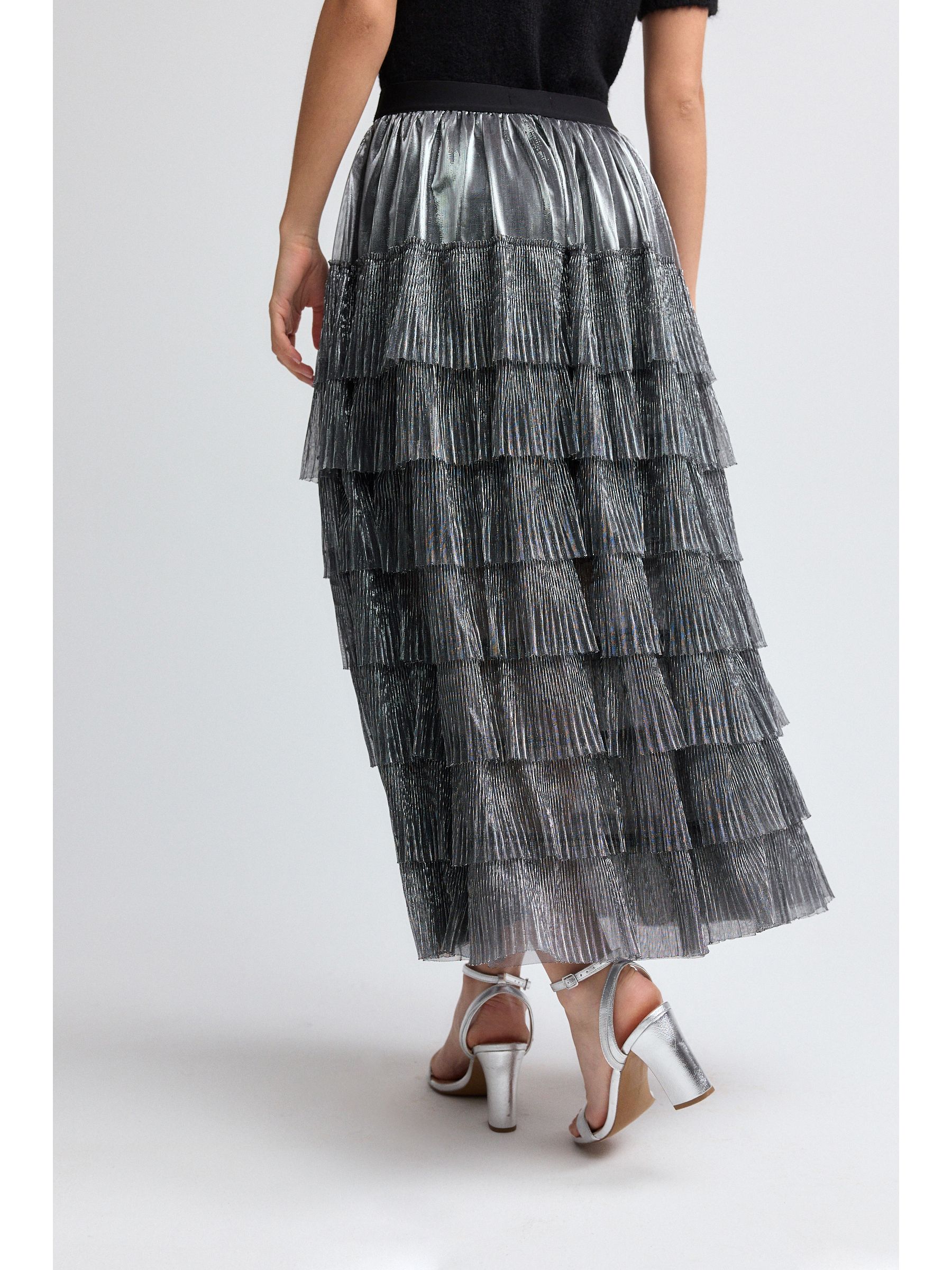 multi mesh skirt / brown
