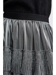 Silver Mesh Tulle Midi Skirt - Image 5 of 8