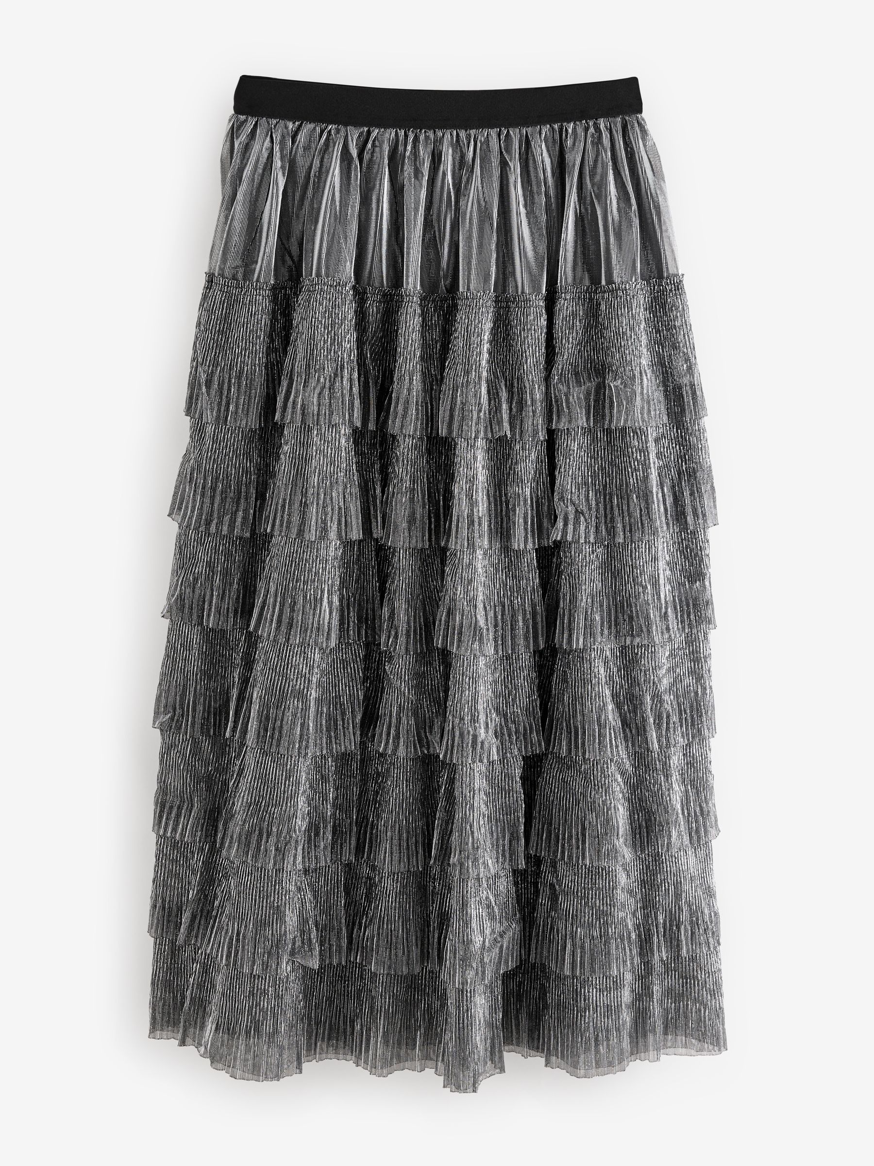 Silver tulle midi skirt sale