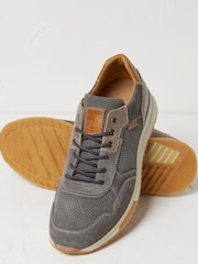 FatFace Wells Grey Leather Runner Trainers - Image 2 of 3