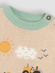 JoJo Maman Bébé Green Farm Button Detail Jumper - Image 7 of 7