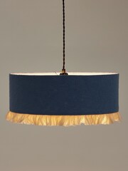 Oliver Bonas Blue Alma Boucle Tassel 100% Cotton Lamp Shade - Image 2 of 3