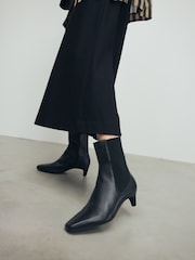 Black Leather Standard/Wide Fit Forever Comfort® Chisel Toe Chelsea Ankle Boots - Image 1 of 11