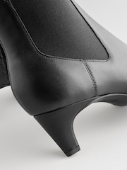 Black Leather Standard/Wide Fit Forever Comfort® Chisel Toe Chelsea Ankle Boots - Image 10 of 11