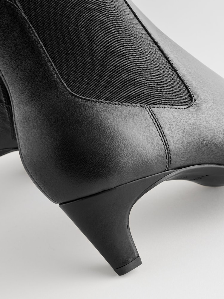 Black Leather Standard/Wide Fit Forever Comfort® Chisel Toe Chelsea Ankle Boots - Image 10 of 11