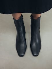 Black Leather Standard/Wide Fit Forever Comfort® Chisel Toe Chelsea Ankle Boots - Image 2 of 11