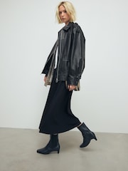 Black Leather Standard/Wide Fit Forever Comfort® Chisel Toe Chelsea Ankle Boots - Image 5 of 11