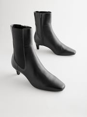 Black Leather Standard/Wide Fit Forever Comfort® Chisel Toe Chelsea Ankle Boots - Image 6 of 11